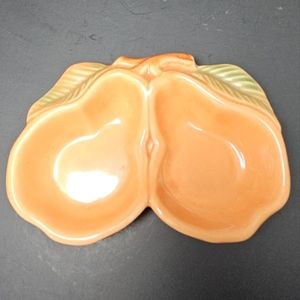 Vintage Belmar Of California Pottery Peach Colored Pear Trinket Candy Nut Dish